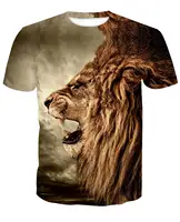 

Fashion custom Lion design 3d printing tee shirt men for custom all over sublimation printing