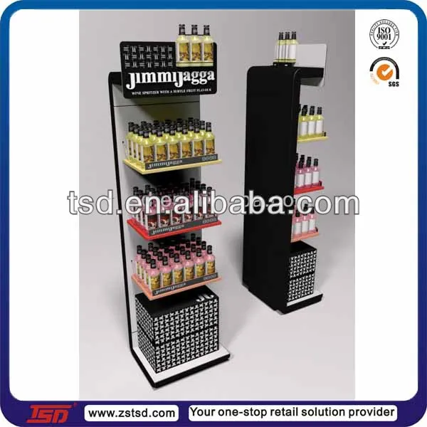 Factory Custom Free Standing Liquor And Wine Display Cabinet