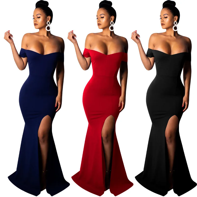

2019 most popular elegant Dresses Women Party Sexy Plus Size Vestidos De Fiesta Evening Dress for Women FM-8330, Black,red,navy