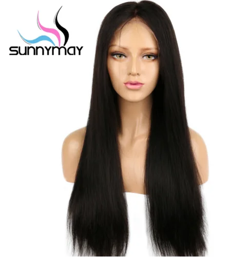 

Brazilian Full Lace Human Hair Wigs 130% Density Straight Full Lace Wigs With Natural Hairline, Natural color;can be dyed