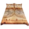Wholesale bedding world map polyester queen king size duvet cover set