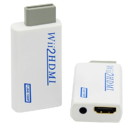

Hot sale DVI 480P Upscale to 720 1080P 3.5mm Audio Converter wii 2 hdmi Adapter, White