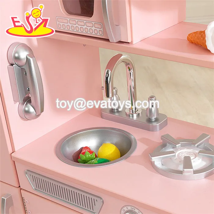 2018 Hot Pink Wooden Modern Kitchen Toy Set For Girls W10c363 Buy