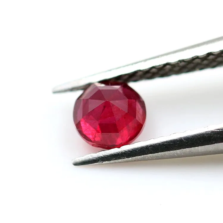 2.5mm Redondo Natural Piedra Preciosa Gema Rubí Rojo