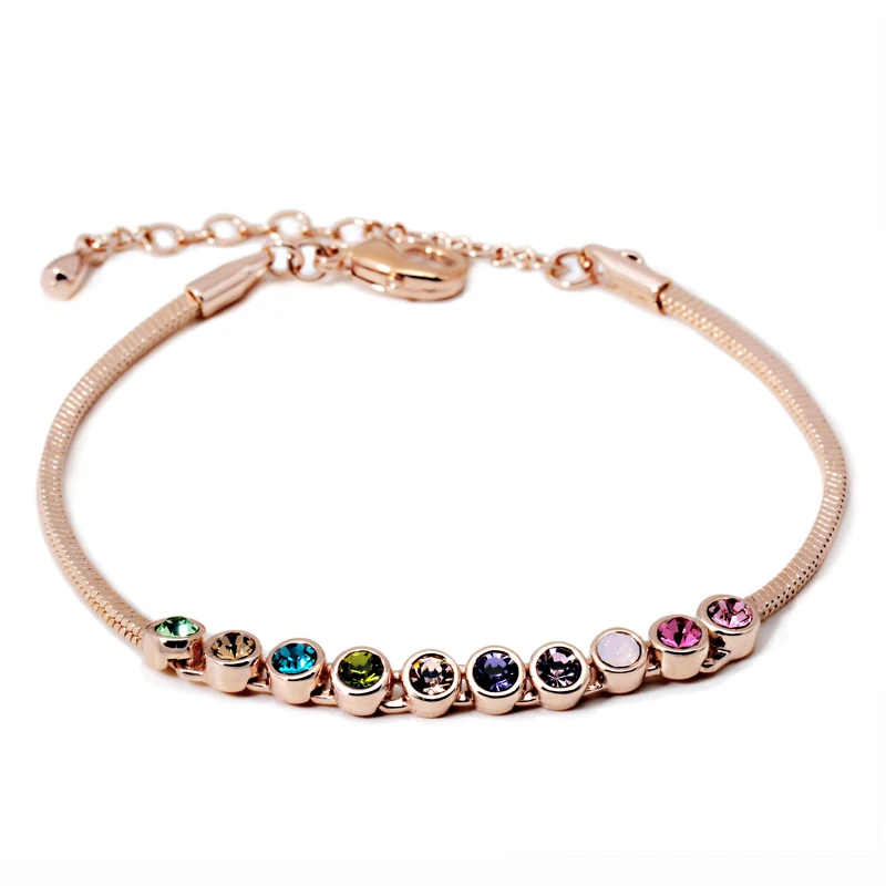 

Top Quality Multicolour Crystals Exquisite Ball Bracelet Rose Gold jewelry supplies Fashion Jewelry Wholesale H013 H011 H012, Rose gold color