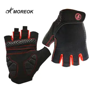 Custom Sports Finger-less Summer Shock-proof SBR Cycling Gloves For Men