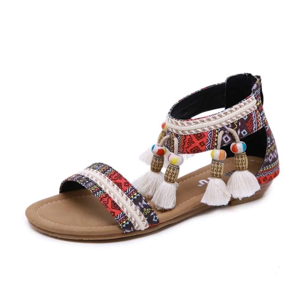 

Latest Minority Style Lightweight Big Size Women Sandals Fringed Beautiful Casual Flat Sandals