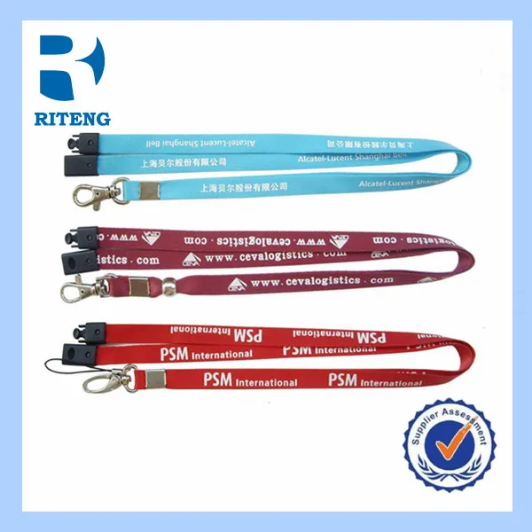 High Quality Custom Print Double Side Neck Lanyard with metal hook