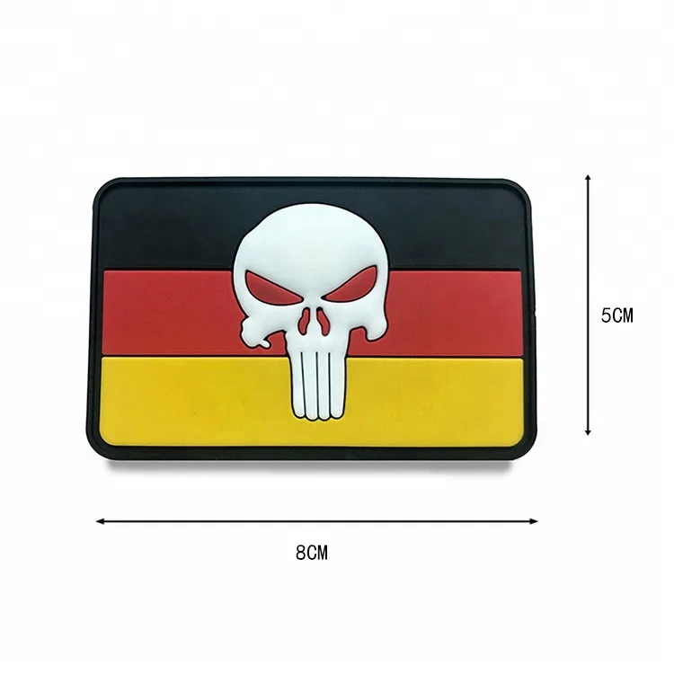 Punisher Patch 3D Germany Deutschland Skull Fahne Bundeswehr 8x6cm #22978 