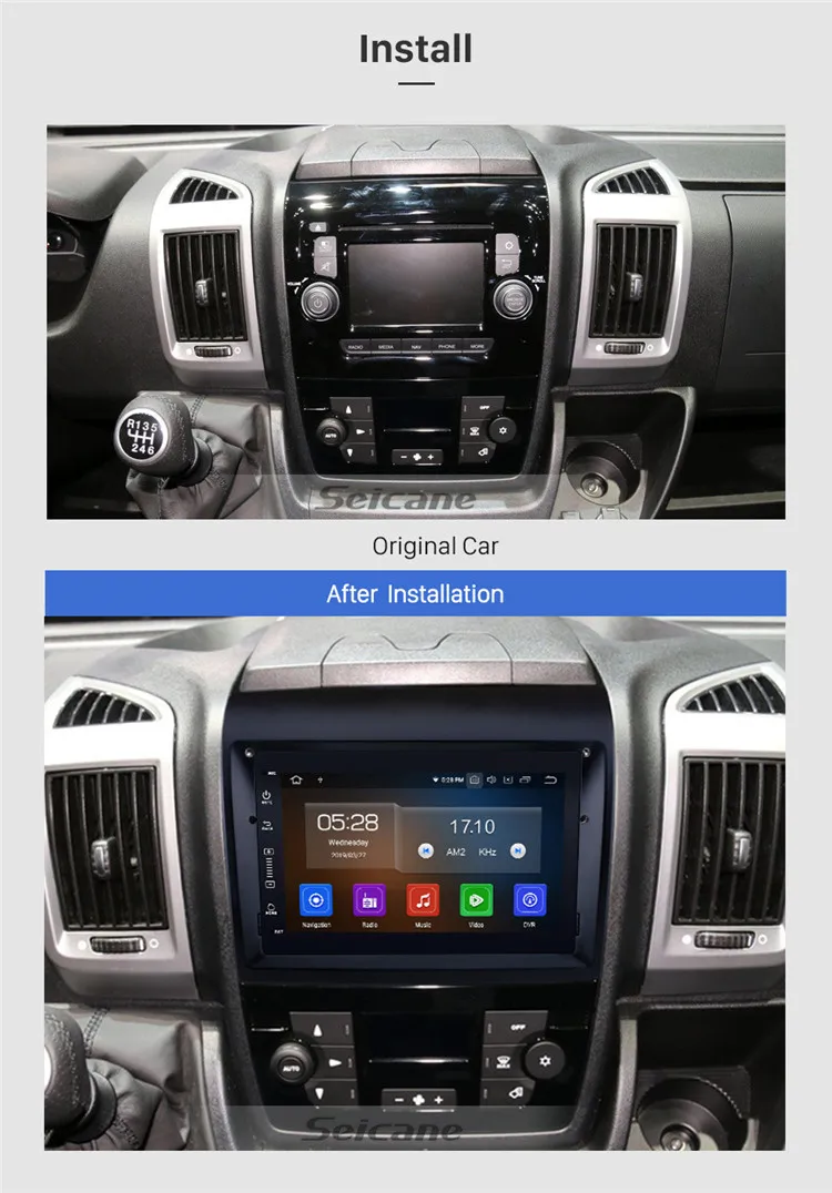 7 Inch Android 9.0 Touchscreen Car Radio For 2007-2016 Fiat Ducato With ...