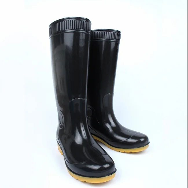 
black PVC Water Rainboots / Working Rubber Shoes / Safety Rain boots 