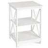 Factory Modern Design Living Room Cabinets End Table Wooden Side Table 3 Tiers White