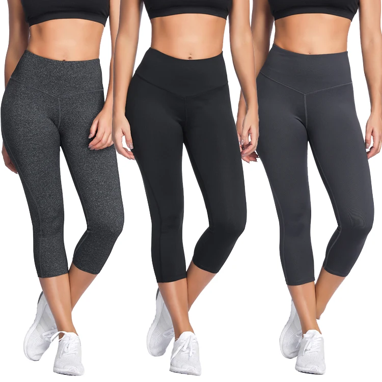 

Custom Logo Seamless Women Capri Pants High Waist Yoga Leggings, N/a