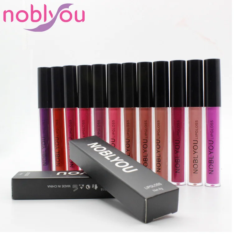 

NOBLYOU lip gloss liquid lipstick No Logo Fruit Flavored Lip Cream Vegan Shine Lip Glaze In Stock