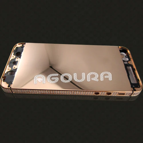 2019 luxury 24k gold Housing With Transparent Diamond for iphone 5S
