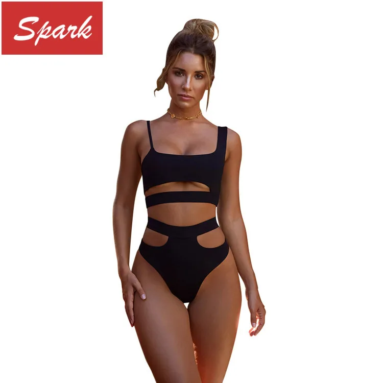 

2019 High Waist Hollow out Sexy Bikini beachwear for women, Customized colors