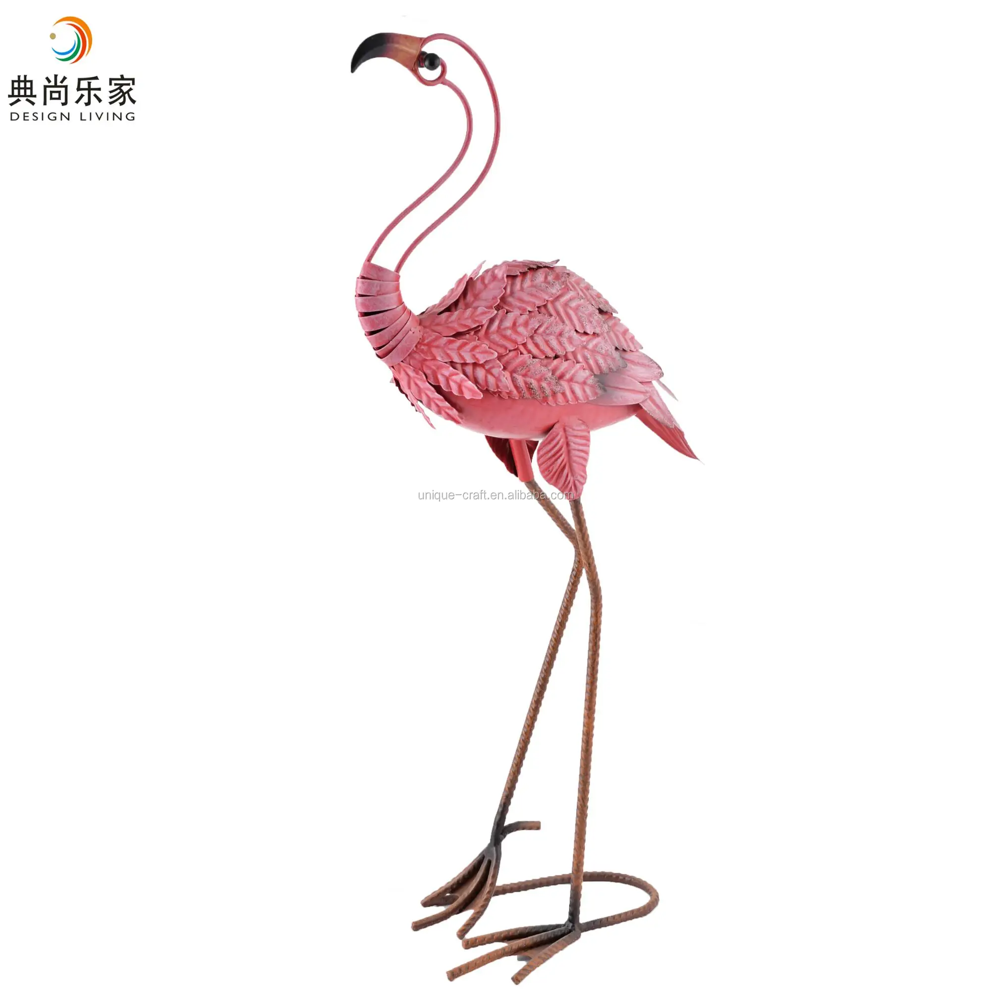 2018 New Garden Decoration Metal Pink Flamingo Figurine