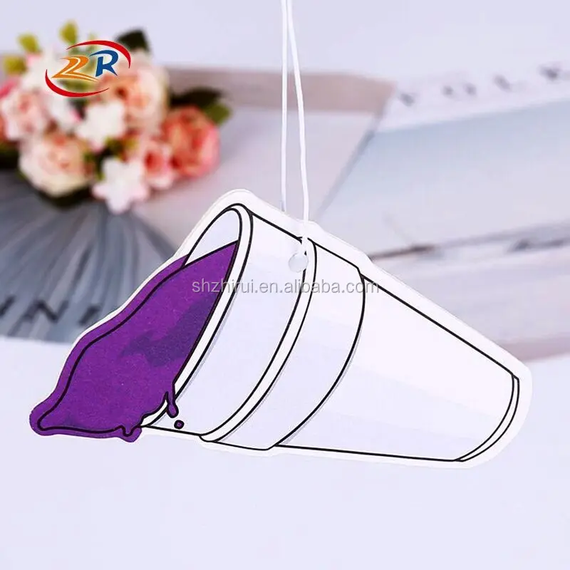 Ecofriendly Absorbent Paper Hanging Auto Air Freshener Car Custom Air