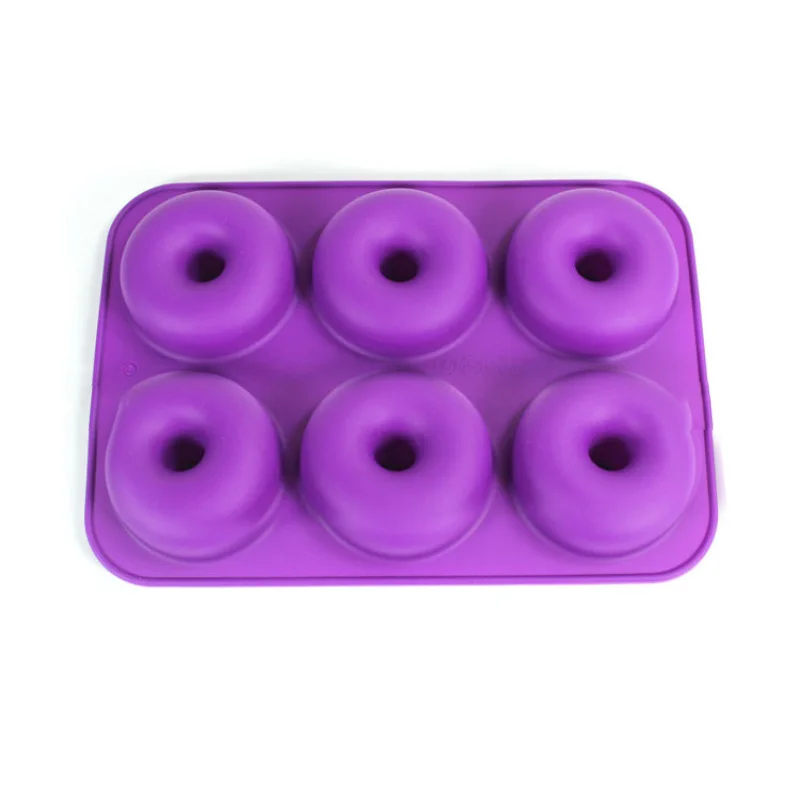 

Solid Color 6 Piece Cake Mold DIY Silicone Oven Baking Tool Round Shape Handmade Soap Chocolate Making Home Kitchen Tools, By random