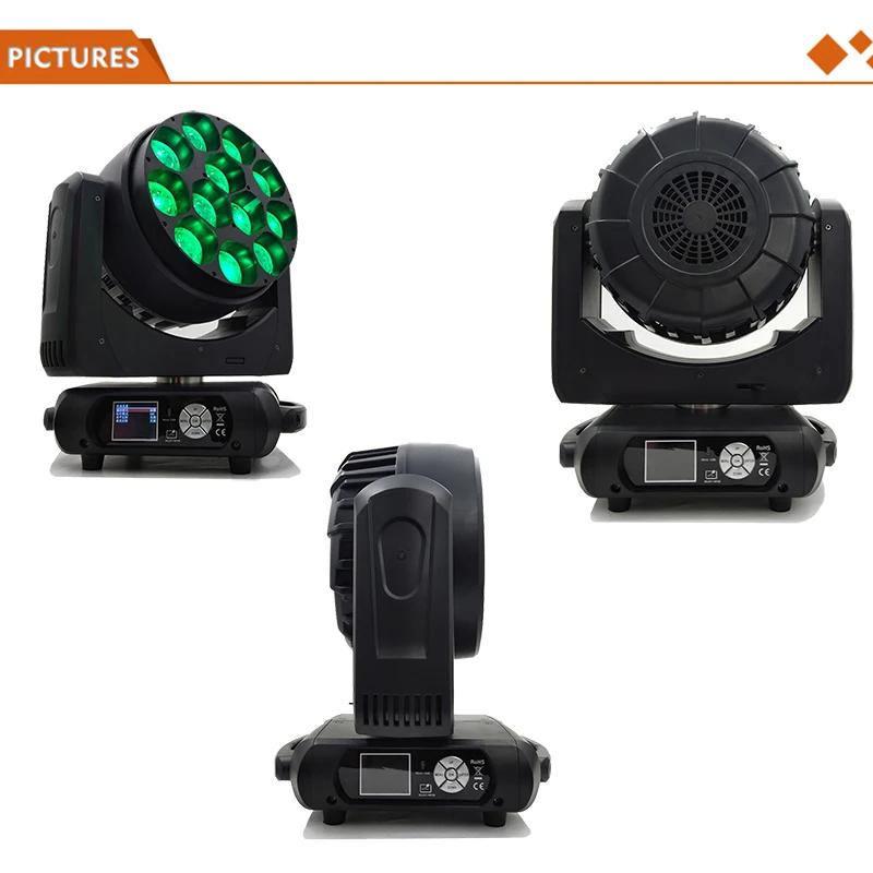 Pan/tilt Continuous Rotation 12pcs 40w 4in1 Rgbw Zoom Moving Head Light Led Stage Par Light
