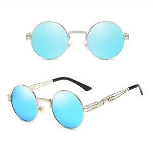 DLL7768 New Punk Steam Sunglasses Men's Metal Cylinder Spring Women's Sunglasses
