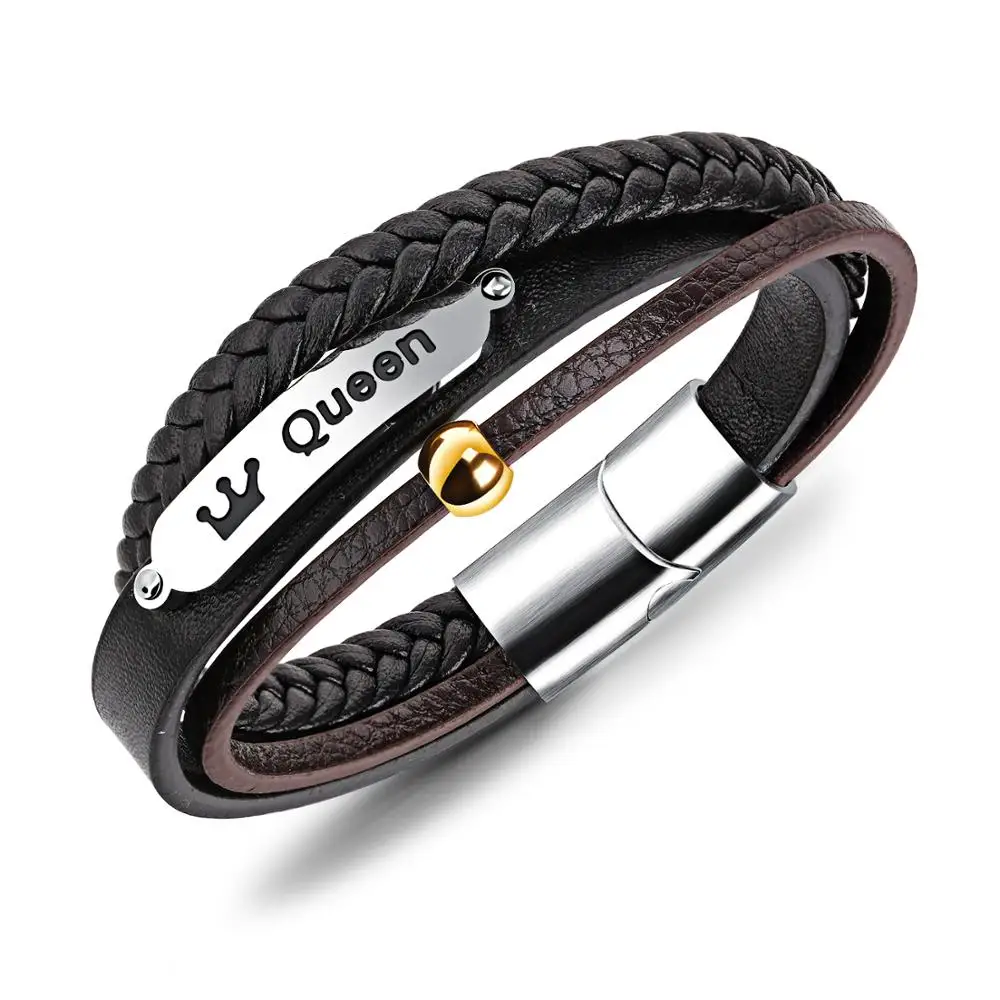 

Hand-woven multi-layer men's leather bracelet bracelet