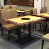 Marble fire pit table for commercial restaurant