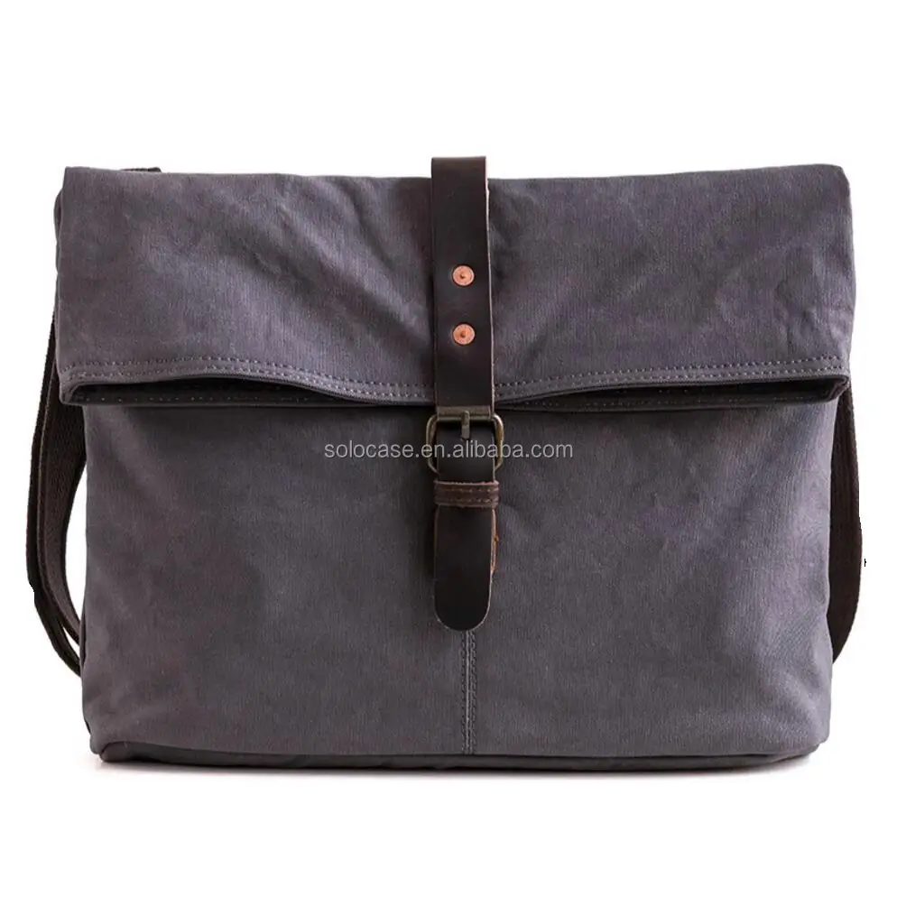 Waxed Canvas Messenger Laptop Bag