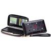Women Leather Wallet Lovely Ladies Purse Long Wallets Credit Card Holder Money Clips Woman Zippered Clutch with Wrist Strap