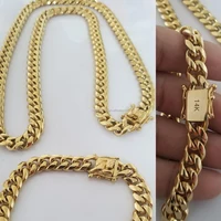 

Miami Cuban Link Chain 14K Gold Plated Stainless Steel Necklace