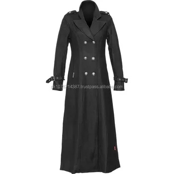 Le Militare Di 2015 Gotico Lungo Per Nero Stile Cappotto Donne Lana 6wIpgCBxq