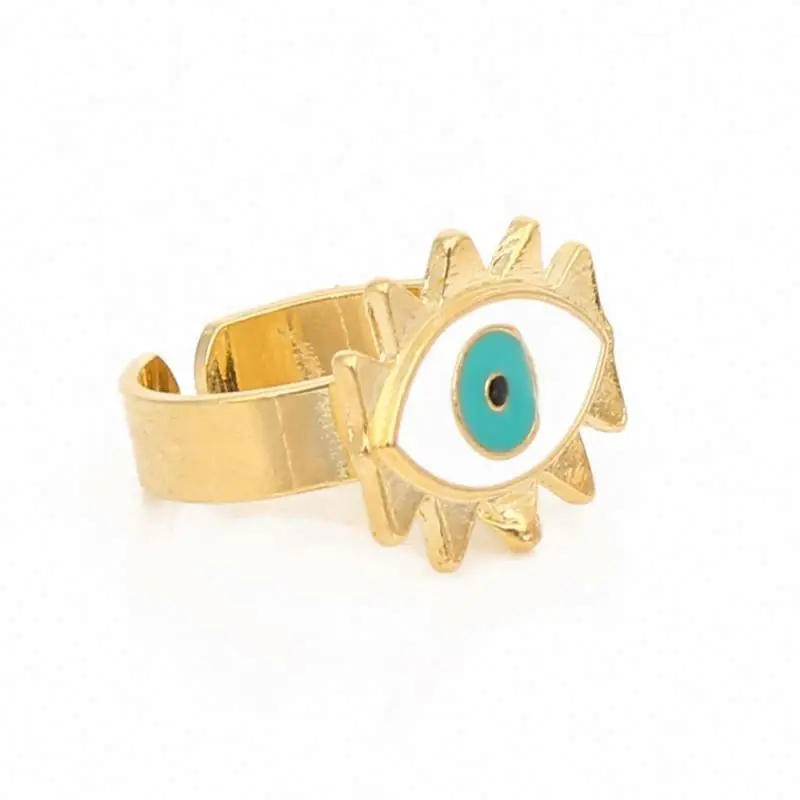 

Latest china new model adjustable devil eye ring gold plated ring woman jewelry, As picture