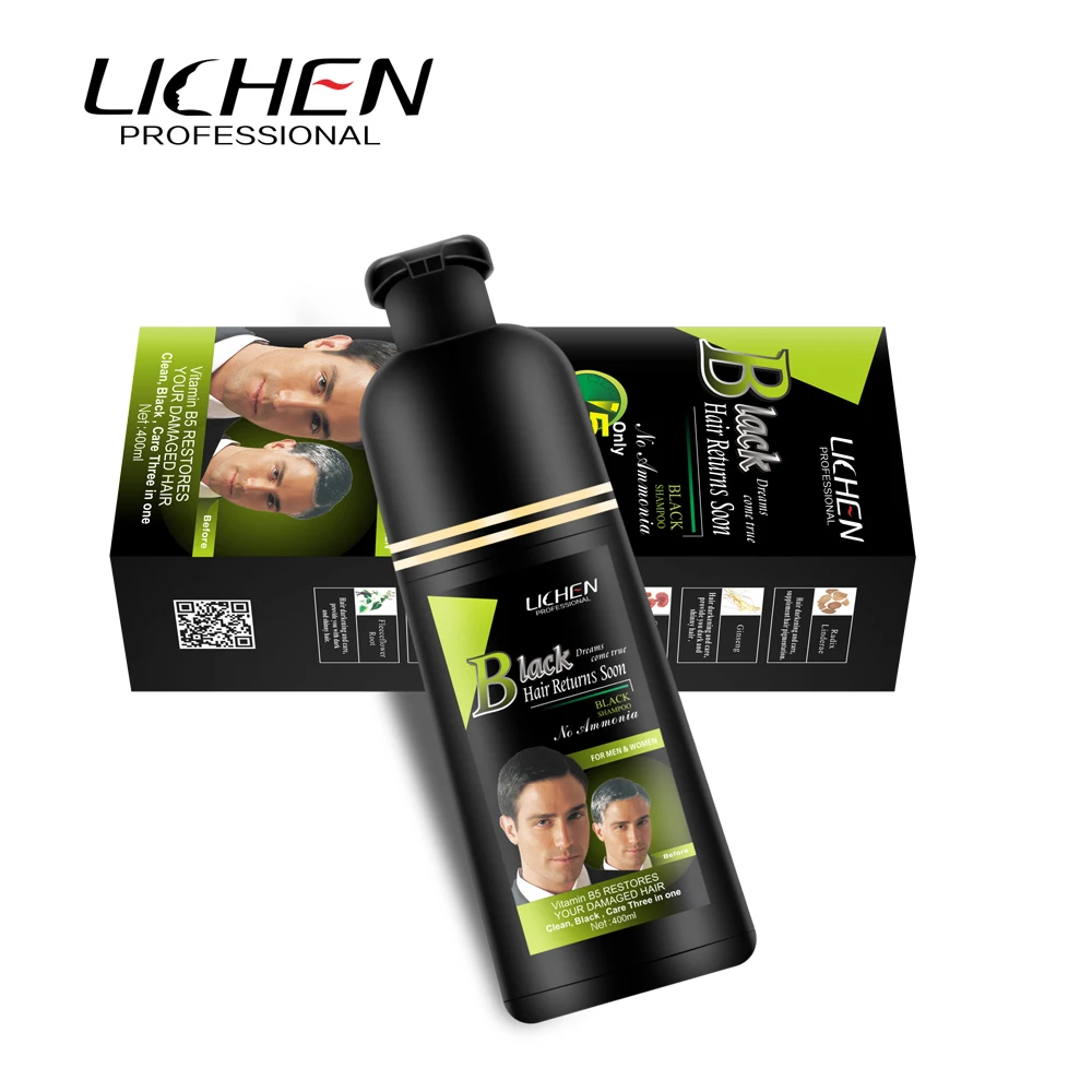 Black Men Fast Hair Color Dye 5 Mins Black Hair Shampoo For All