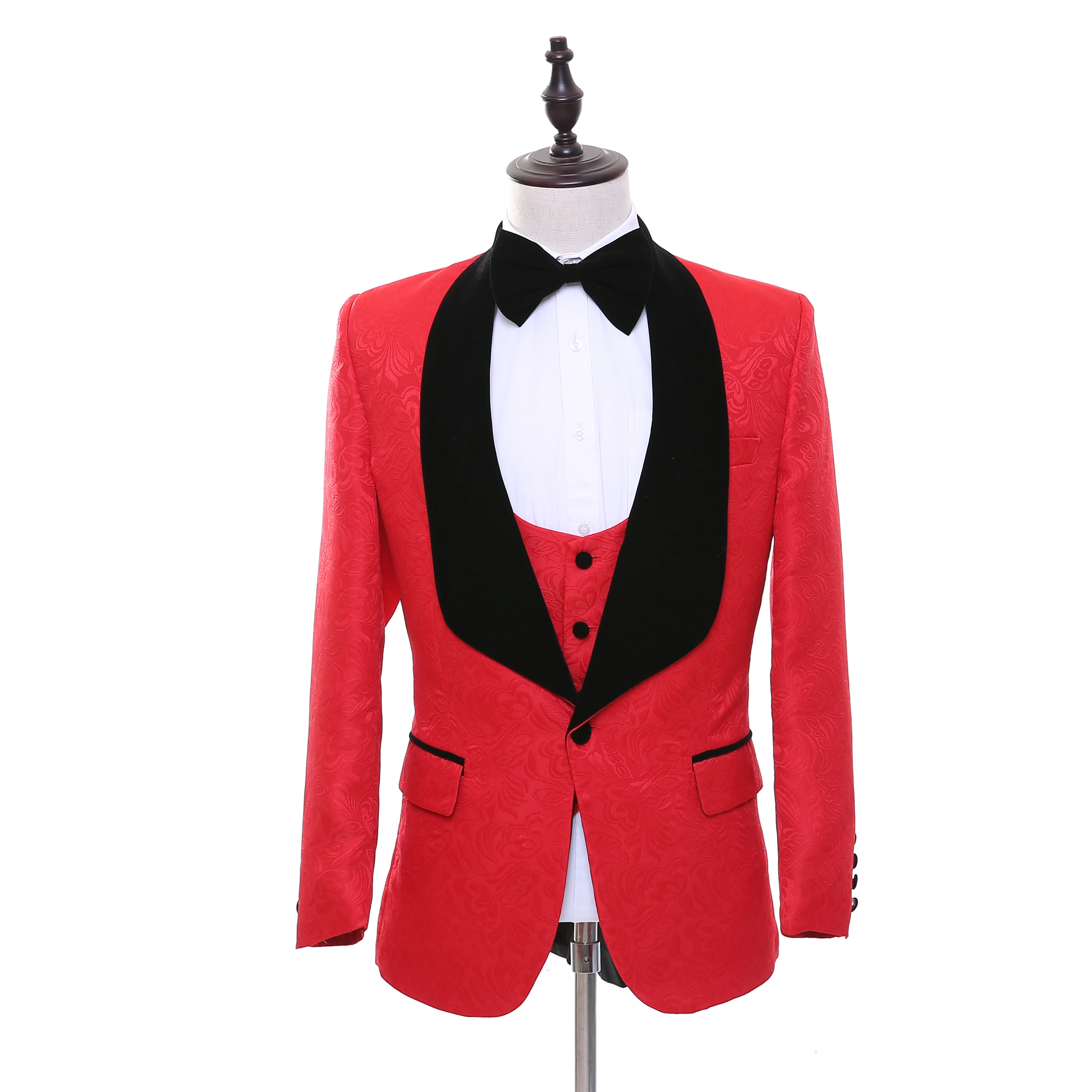 Morili Red Royal blue Real actual custom wedding suits for men Blazer mens suits 3 piece slim fit MMA228