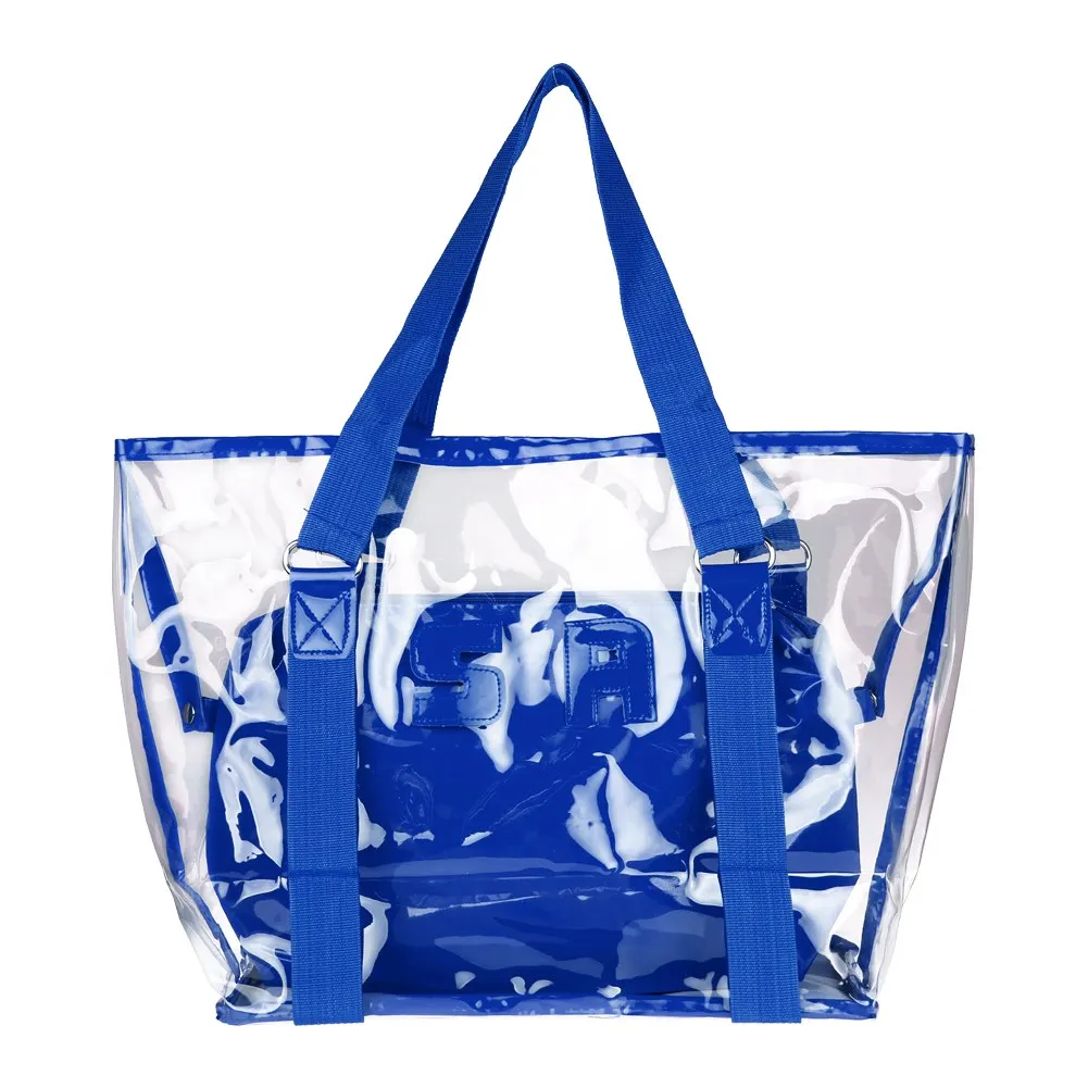 Women Fashion Luxury Waterproof Jelly Tote Clear Pvc Beach Bag - Buy ...