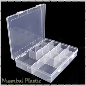 20cm Pp 14 Slots Clear Plastic Box Storage With Dividers - Buy Clear ...