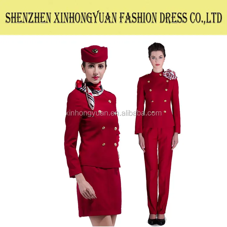 Fashion Dress Red Cabin Crew Air Hostess Stewardess Uniform View