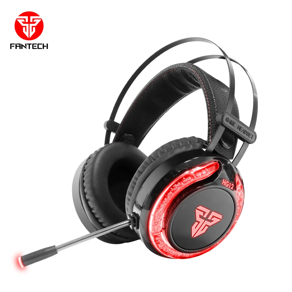 

Best Computer Wired Gaming Vibration 7.1 Surround Sound Headset With Microphone Mic LED RGB Light For Pc HG12 By Fantech, Black