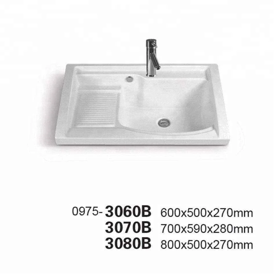 Pt009l Big Size Ceramic Laundry Bathroom Sink Deep Clothes Wash Basin