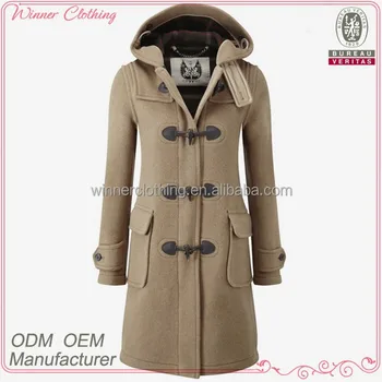 womens long duffle coat with hood