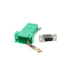 Green RJ45 female to DB9 female crossover serial Adapter