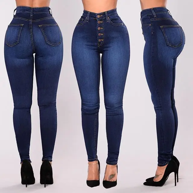 

China hot sale factory directly wholesale basic jeans ladies high waist skinny jeggings super stretch WOMEN JEANS plus size