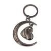 Creative key chain smiley face love lock arrow piercing metal couple key chain