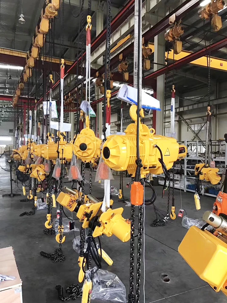 Factory price 1phase 220V or 3 phase 380V-460V motorized trolley type small electric chain hoist single or double speed for sale