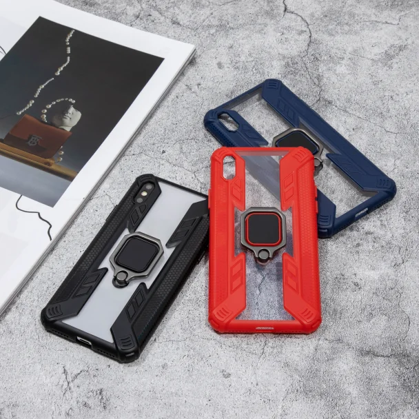 

Good quality cheap price flexible magnetic car mount armor luxury phone case For redmi note 7 case