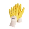 LX4000 CE Yellow latex coated open back knit wrist gloves Interlock lining