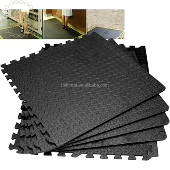 Black Foam Interlocking Fitness Exercise Protective Flooring Gym