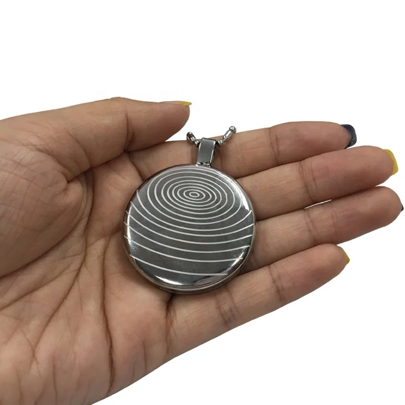 

Far Infrared Stainless Steel Locket Pendant Quantum Scalar Energy Pendant With Negative ions, Silver