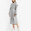 Winter Series detach sleeves Gray button-detailed wool-blend felt coat