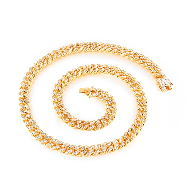 Iced Out Bling Bling Micro chain Choker Miami Curb Cuban HipHop Rapper Chain Necklace For Men Jewelry